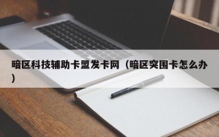 暗区科技辅助卡盟发卡网（暗区突围卡怎么办）